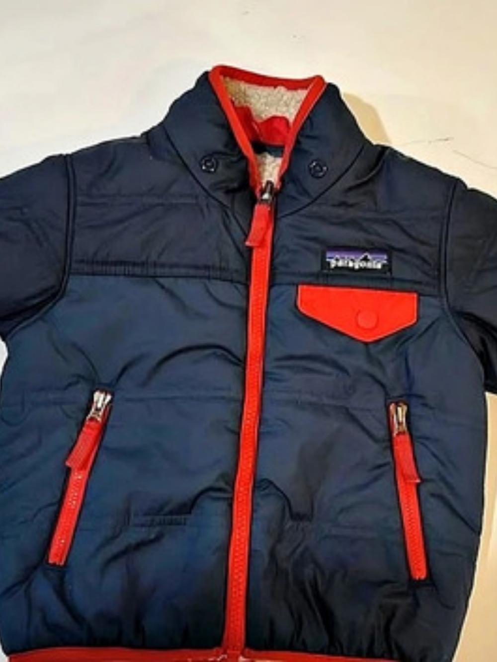 Patagonia Kids' Reversible Ready Freddy Hoody Jacket Blue & Red